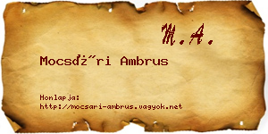 Mocsári Ambrus névjegykártya
